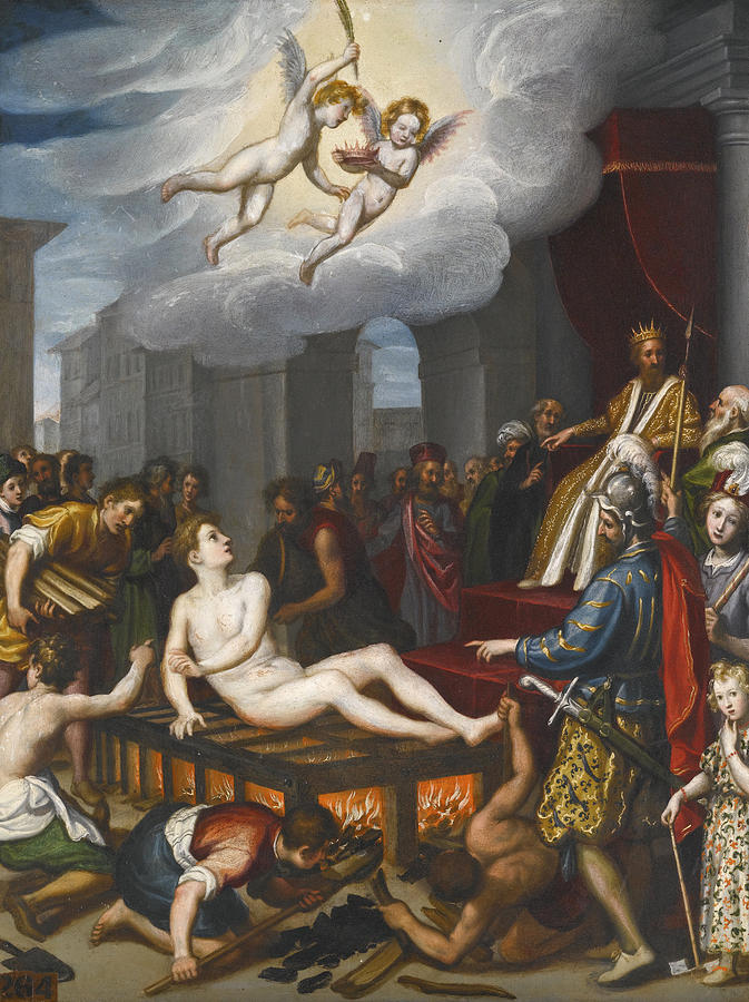 Martyrdom of St. Lawrence Painting by Francesco Curradi
