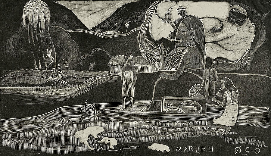 Maruru - Offerings of Gratitude Relief by Paul Gauguin