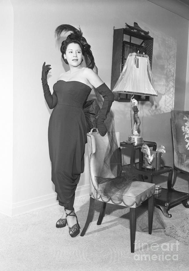 Marva Louis Standing In Strapless Dress Photograph by Bettmann