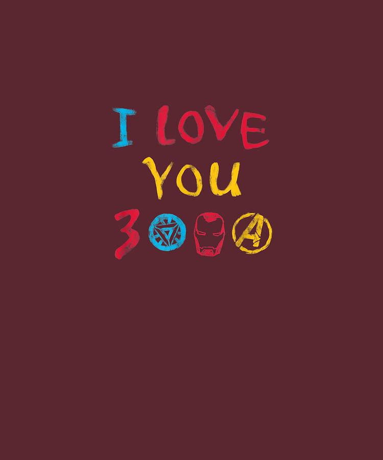 Marvel Avengers Endgame I Love You 3000 Drawing Tshirt