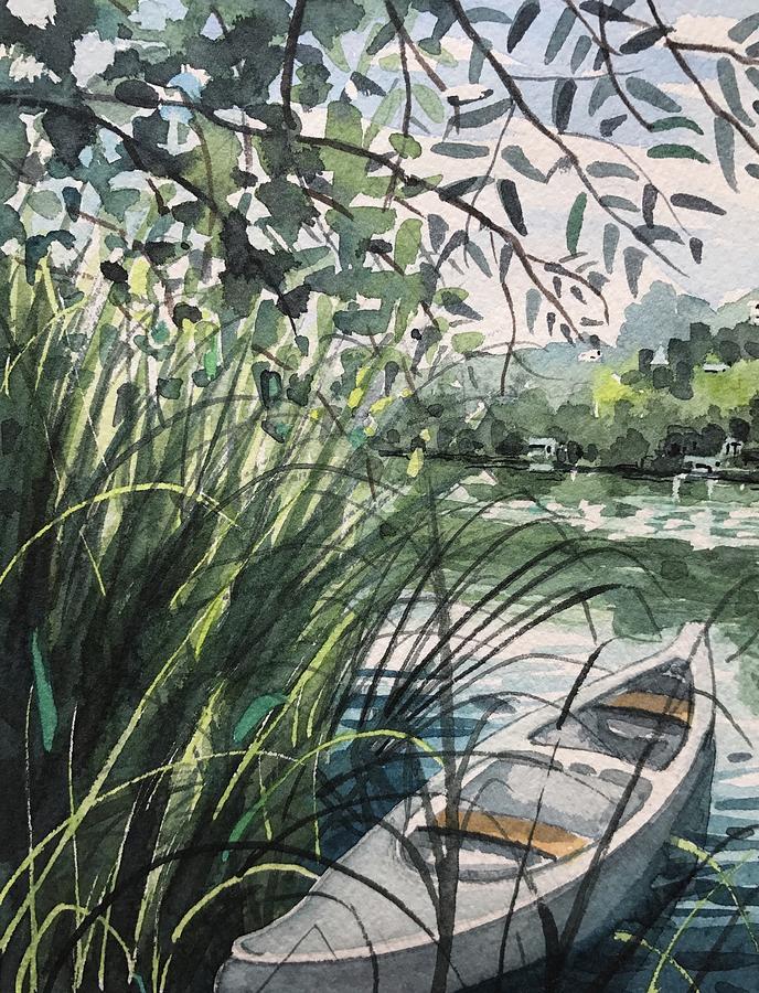 Watercolor Painting - Marvins Canoe by Luisa Millicent