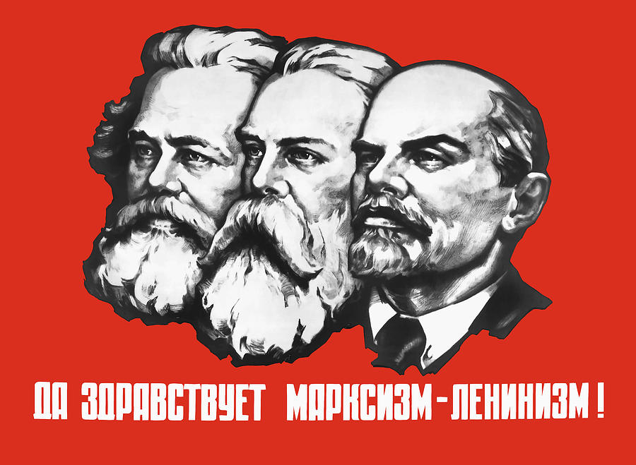 Marx - Engels - Lenin - Soviet Propaganda Poster Painting by War Is Hell Store