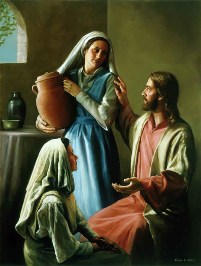 Mary And Martha Painting by David Lindsley