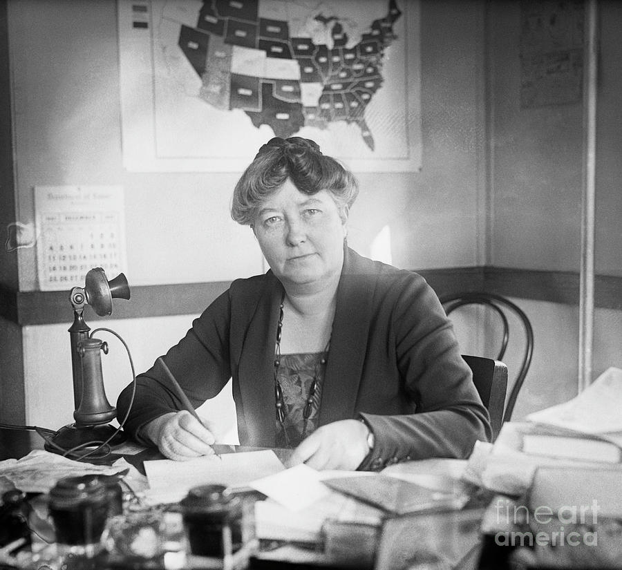 Mary Anderson At Desk Photograph by Bettmann