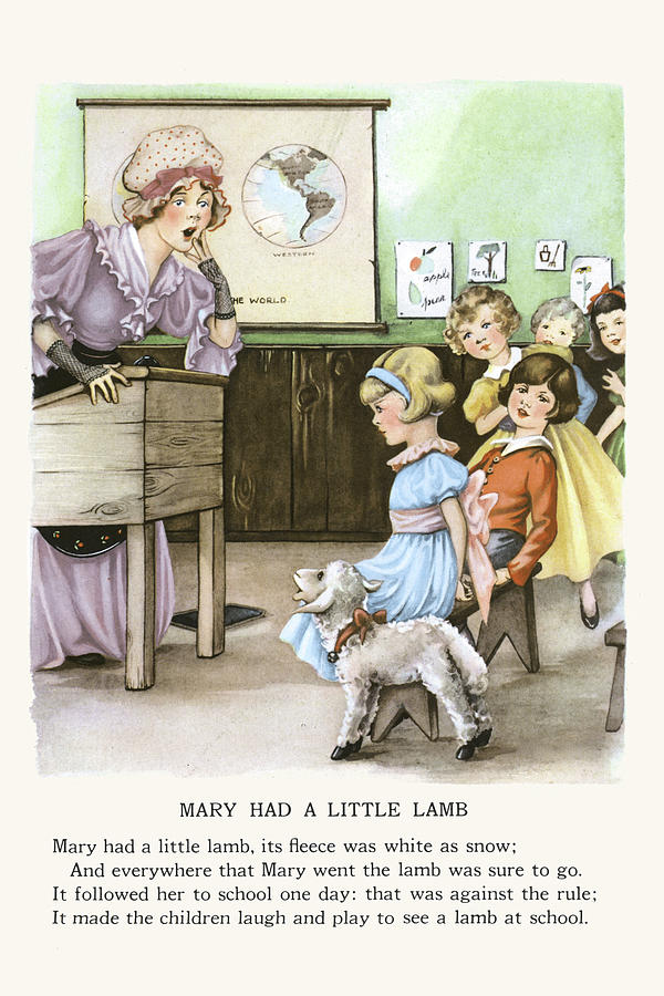 Mary Had a Little Lamb Painting by Bird & Haumann Mary Had a Little Lamb Painting by Bird & Haumann