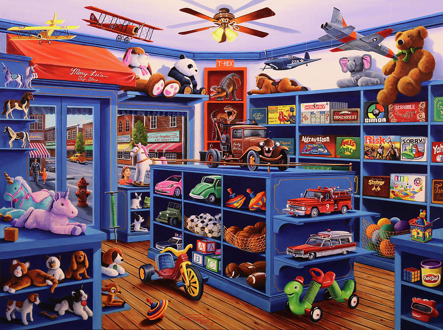 Toy Painting - Mary Lees Toy Store by Geno Peoples