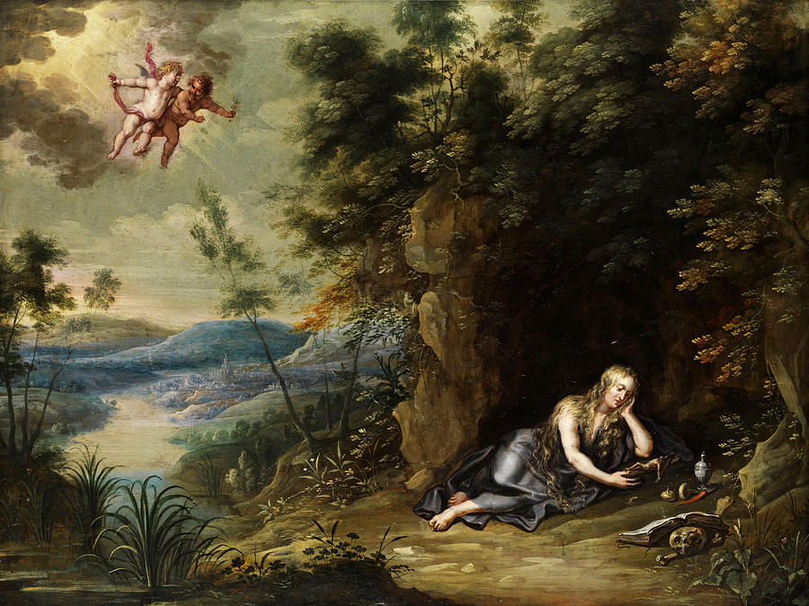 Mary Magdalene as a Hermit Painting by Attributed to Jan van Balen