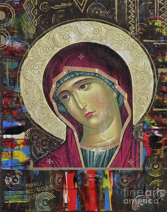 Mary Painting by The Hope Project Moria Refugees - Fine Art America