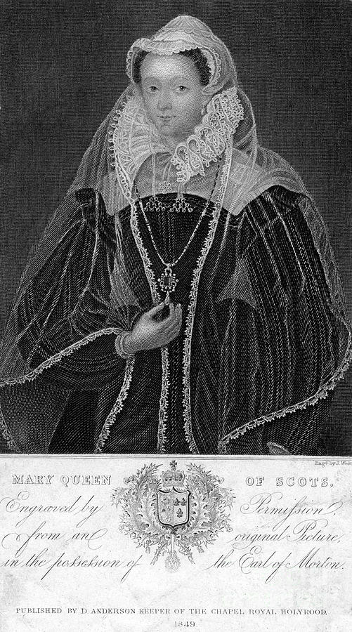 Mary, Queen Of Scots, 1849.artist J West Drawing by Print Collector