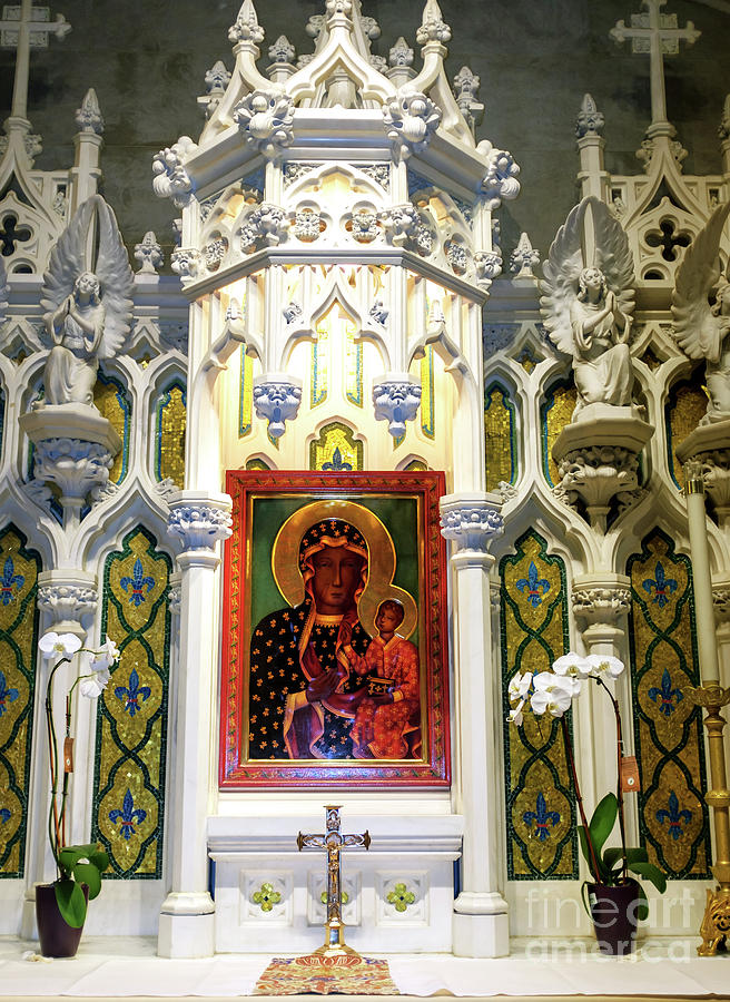 Mary Shrine at Saint Patricks Cathedral in New York City Photograph by John Rizzuto