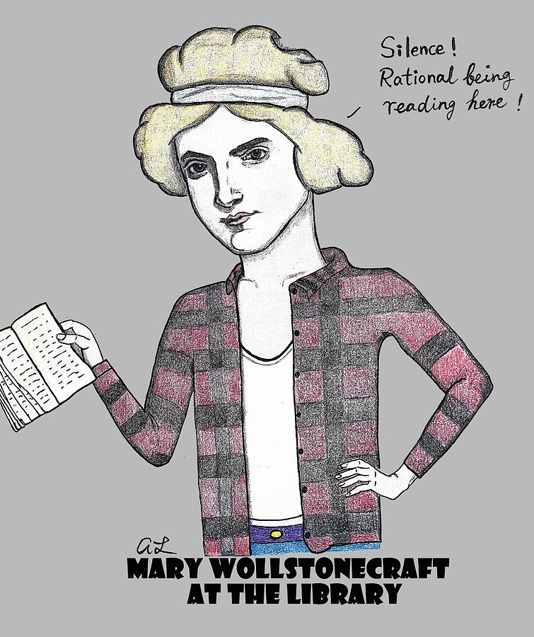 Mary Wollstonecraft At The Library Drawing by Addie Luo Fine Art America