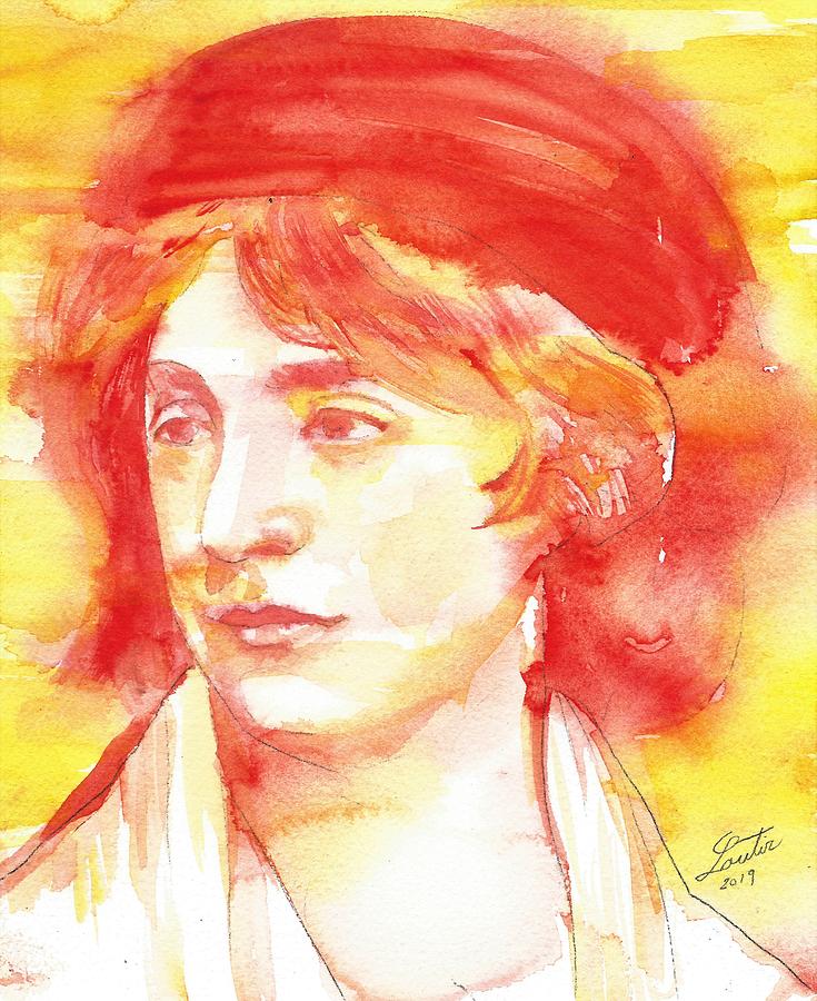 MARY WOLLSTONECRAFT - watercolor portrait Painting by Fabrizio Cassetta