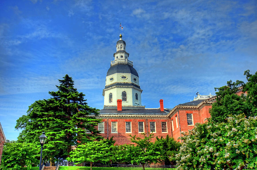 Maryland State House Painting Digital Art by Craig Fildes - Fine Art ...