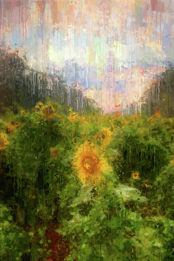 Maryland Sunflowers - 03 Painting by AM FineArtPrints