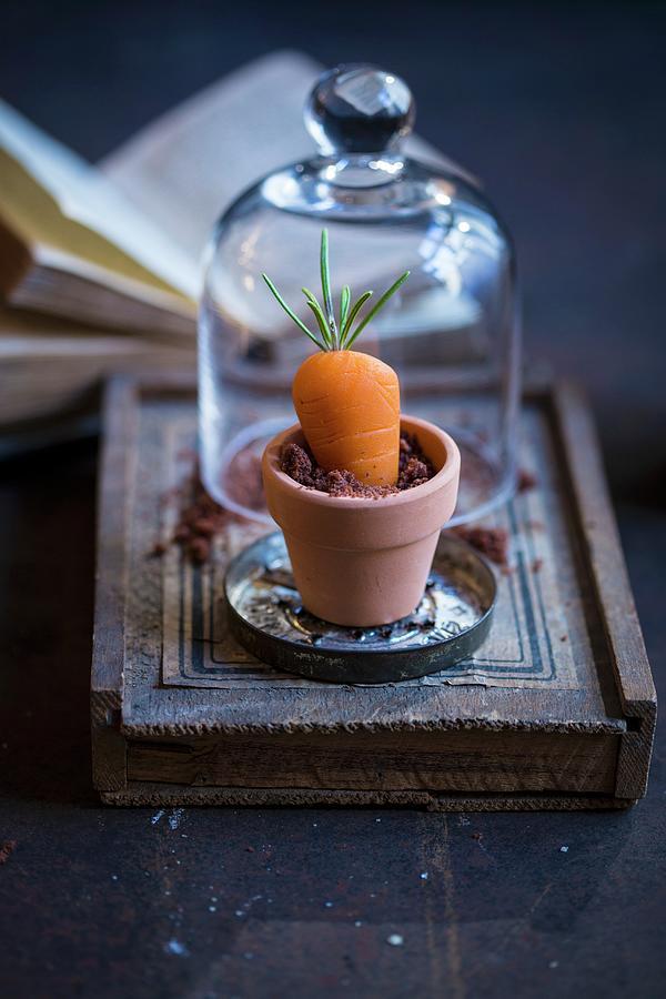 Marzipan Carrots With Rosemary Leaves Photograph by Eising Studio