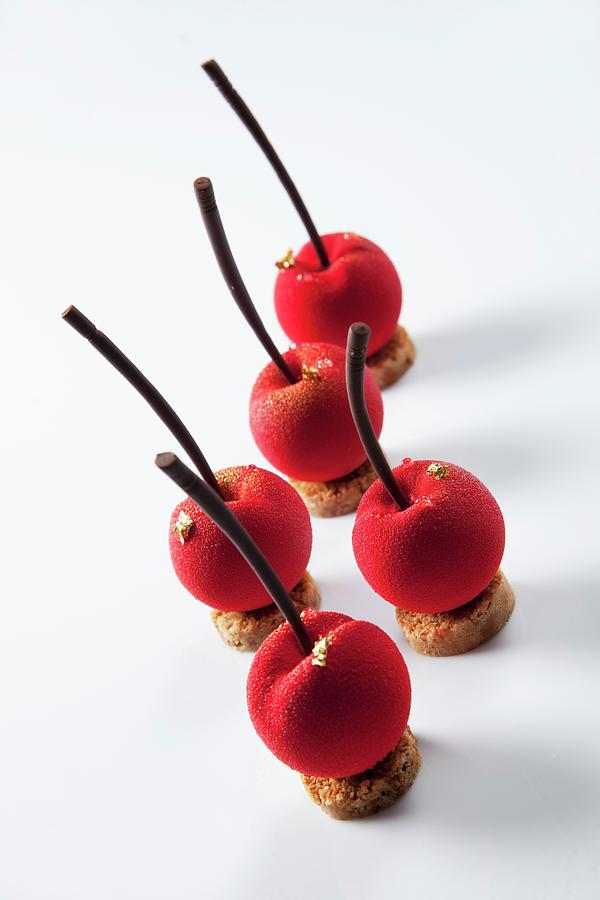 Marzipan Cherries Decorated With Gold Leaf Photograph by Christophe Madamour