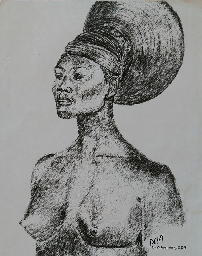 Masabi Woman  Drawing by Pamela Strauss-Arriaza