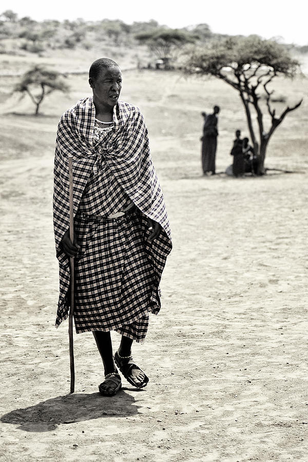 Portrait Photograph - Masai Family Man by Nadine Henley