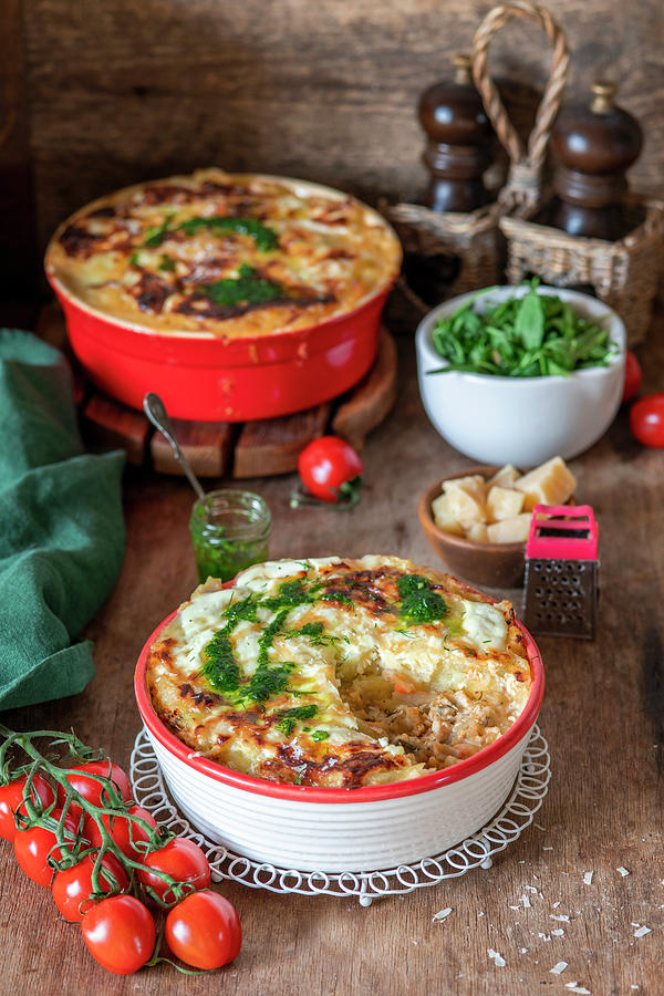 Mashed Potato Bake With Minced Chicken Fillet Photograph by Irina Meliukh