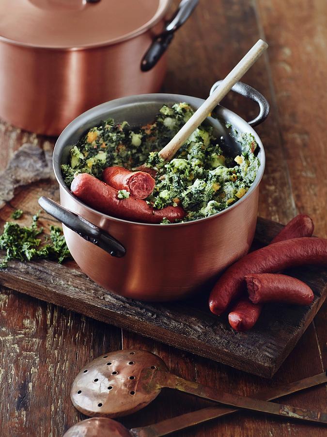 Mashed Potatoes With Kale And Sausage Photograph by Thorsten Kleine Holthaus