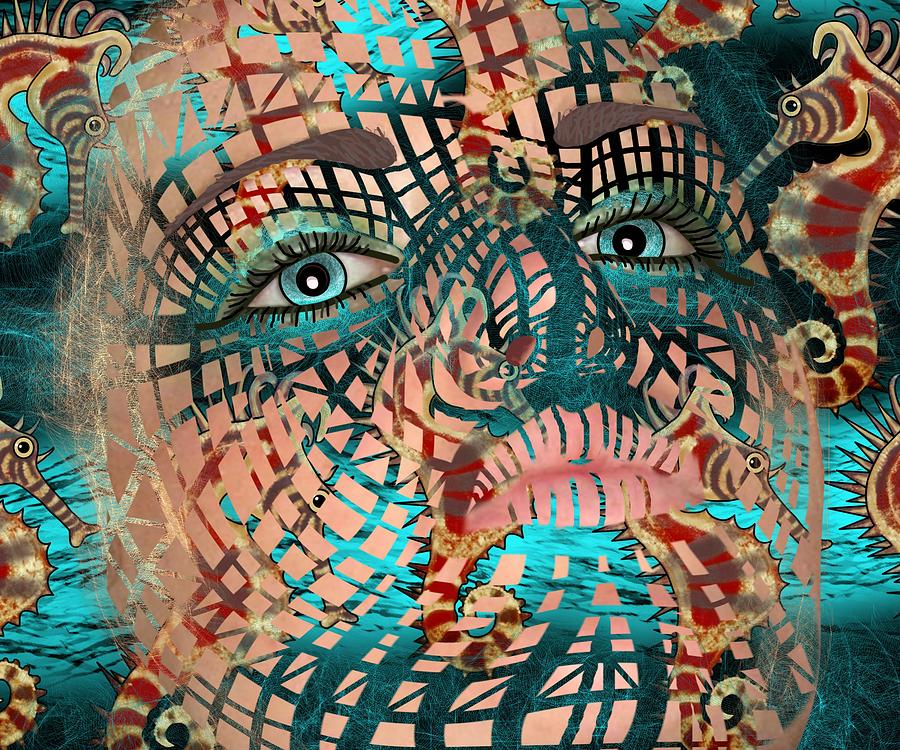 Mask Dreaming of the Sea Mixed Media by Joan Stratton