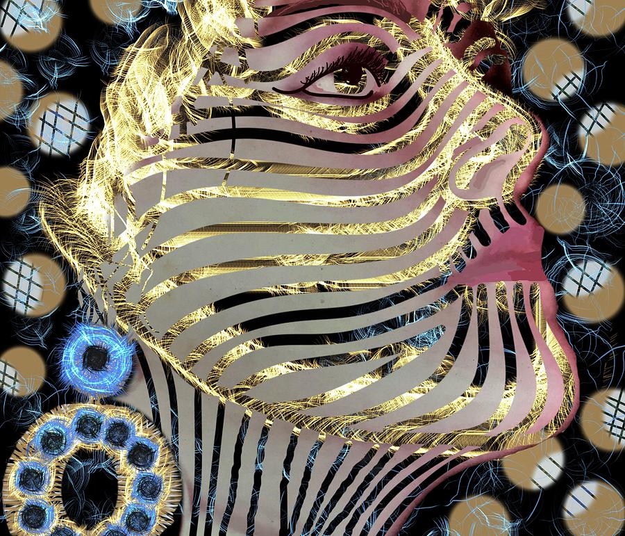 Mask is Golden 1 Mixed Media by Joan Stratton