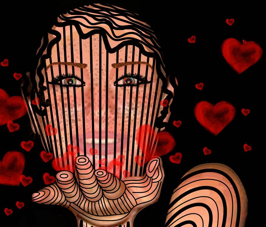 Mask of Valentine Mixed Media by Joan Stratton