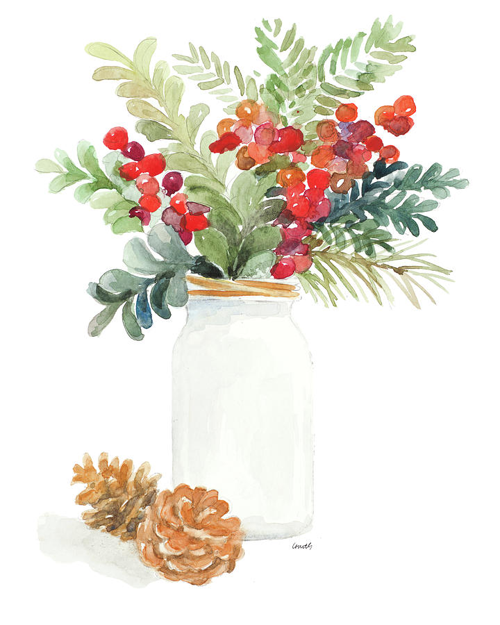 Christmas Mixed Media - Mason Jar Of Christmas by Lanie Loreth