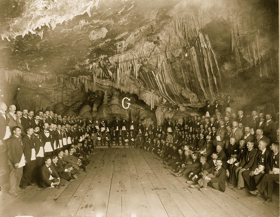 Queen Painting - Masonic Grand Lodge of Arizona meeting in the cave in the mine of the Copper Queen Consolidated Mining Co. at Bisbee, Arizona, Nov. 12th 1897 by 