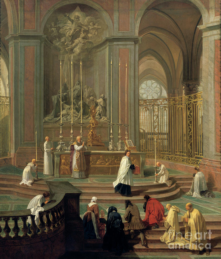 Mass Said By The Canon De La Porte, Or Drawing by Print Collector