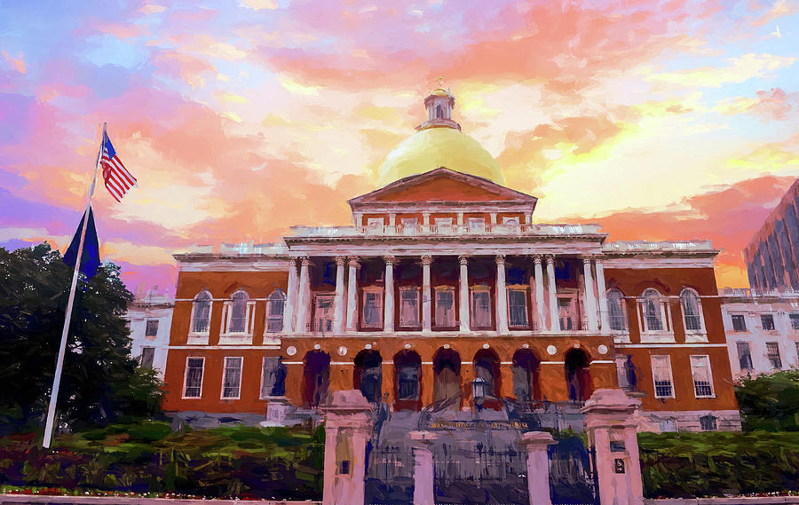 Massachusetts State House #painting #painterly #architecture Painting by Andrea Anderegg