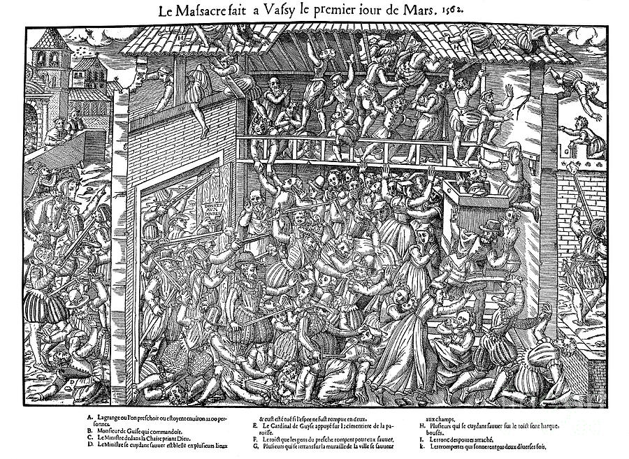 Massacre At Vassy, French Religious Drawing by Print Collector