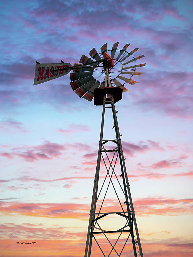 Sunset Photograph - Massey Wind Tower by Brian Wallace