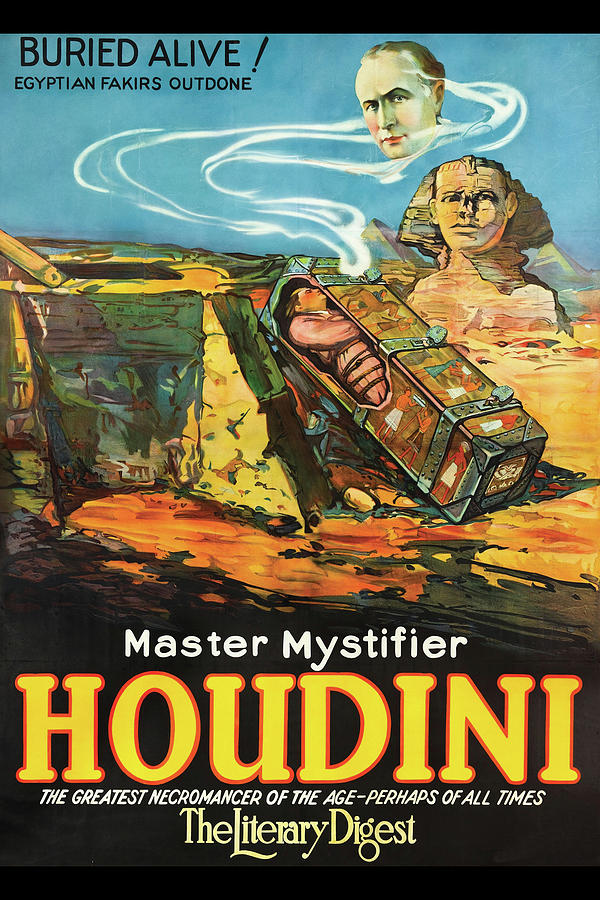 Master Mystifier Houdini - Buried Alive! Painting by Unknown
