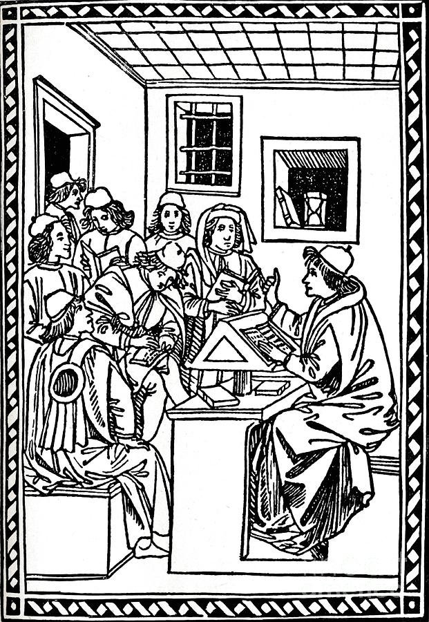 Master With His Students. Christoforo Drawing by Print Collector
