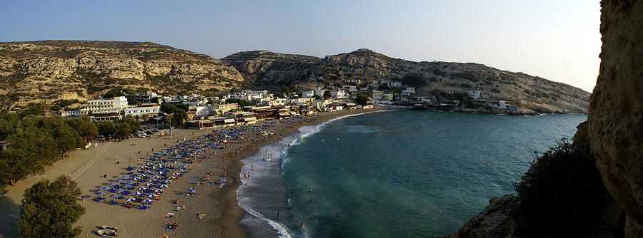 Matala Beach Panorama Photograph by We All Live Under The Same Sky!