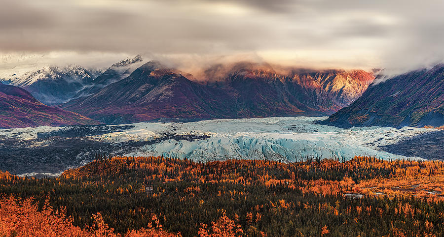 Matanuska Glacier In Autumn Photograph by Jenny Qiu