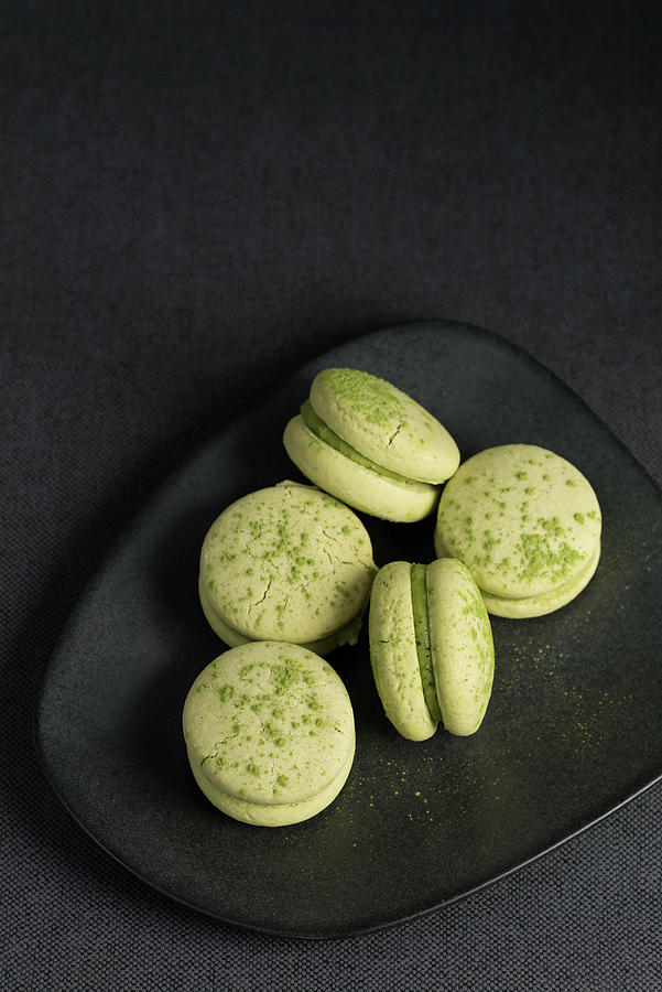 Matcha Alfajores With Matcha Gananche pastries, Argentina Photograph by Laurange