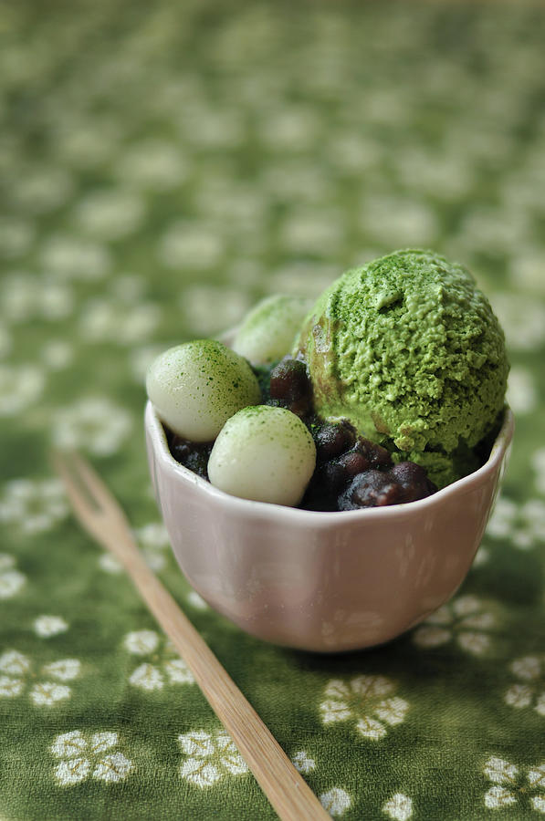 Matcha Ice Cream Served With Sweetened Photograph by All Rights Reserved @tailortang