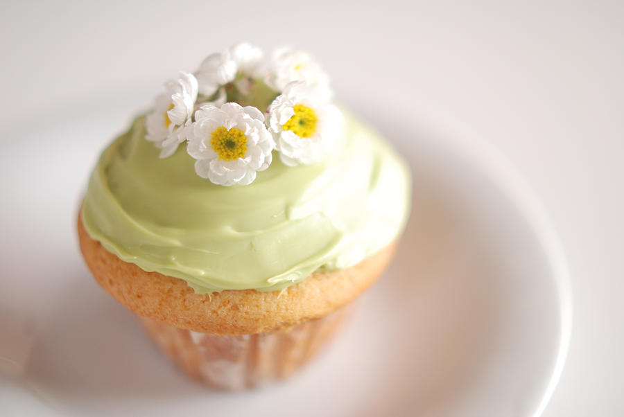 Matcha Muffin With Flowers Photograph by Petit Gardem