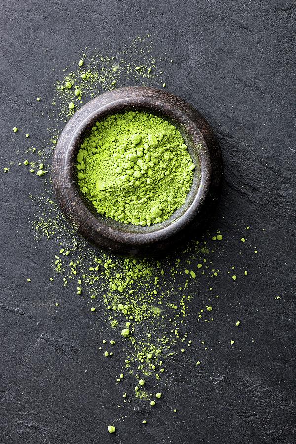 Matcha Powder In A Stone Bowl Photograph by Petr Gross