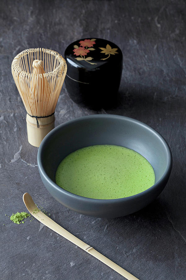 Matcha Tea And Whisk Photograph by Steven Joyce