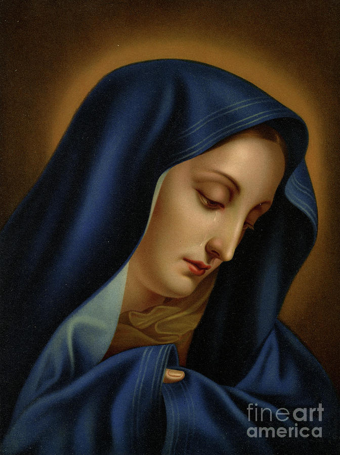 Carlo Dolci Painting - Mater Dolorosa Colour Litho by Carlo Dolci