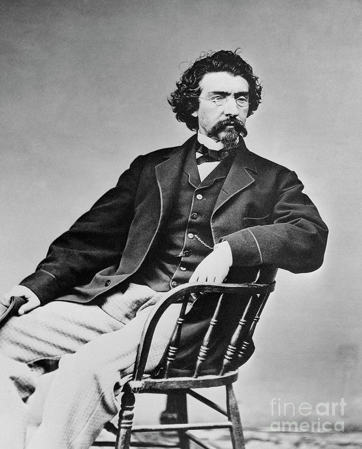 Mathew B. Brady Posing In Chair by Bettmann