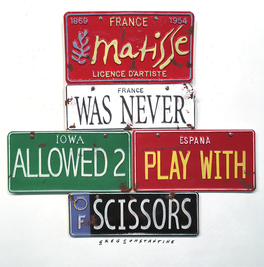 Typography Digital Art - Matisse Scissors by Gregory Constantine