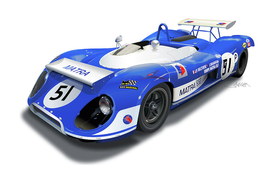 Matra Simca 650 Illustration Drawing by Alain Jamar Matra Simca 650 Illustration Drawing by Alain Jamar