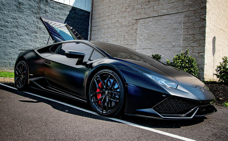 Matte Black Lambo Photograph by Rose Guinther