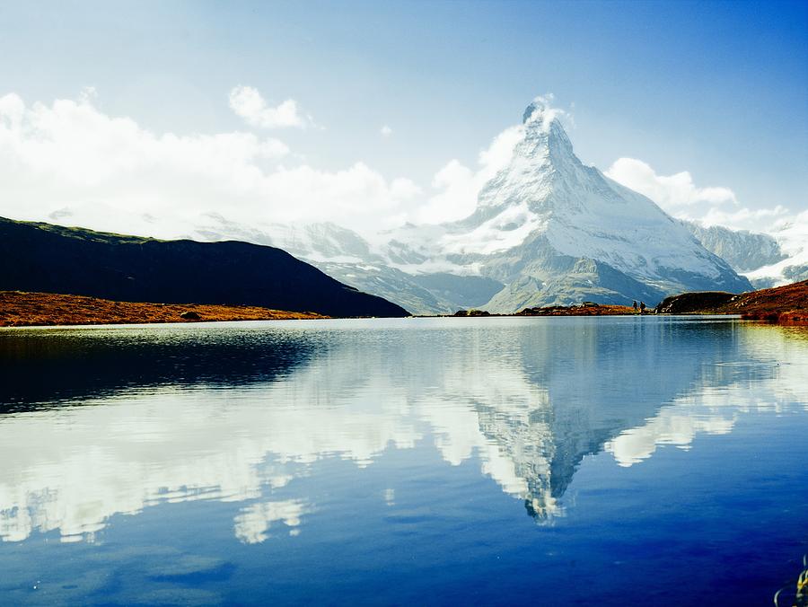 Matterhorn Reflection On Lake Digital Art by Giovanni Simeone