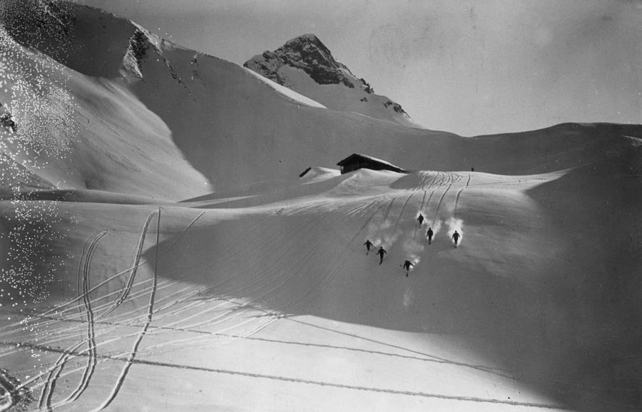 Matterhorn Skiers Photograph by General Photographic Agency