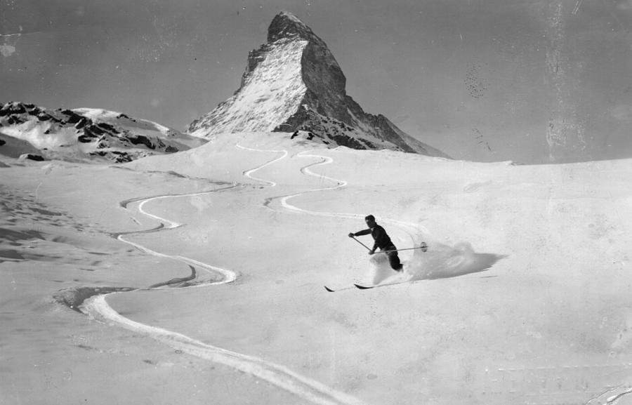 Matterhorn Skiing Photograph by Hulton Collection